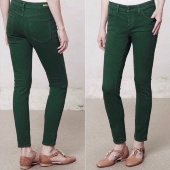 Anthropologie Denim - Anthropologie Pilcro the Letterpress Stet Slim Skinny Dark Forest Green Jeans 27